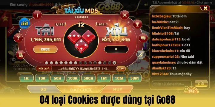 04 loại Cookies được dùng tại Go 88
