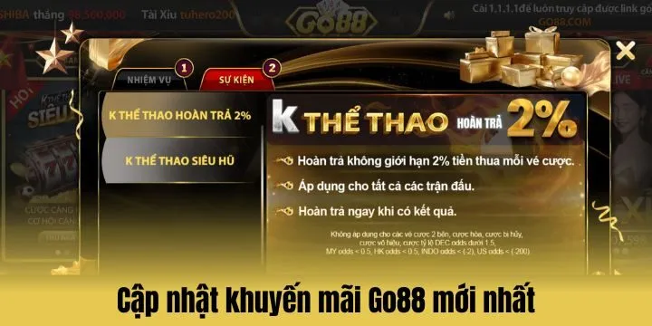Cập nhật khuyến mãi Go88 mới nhất
