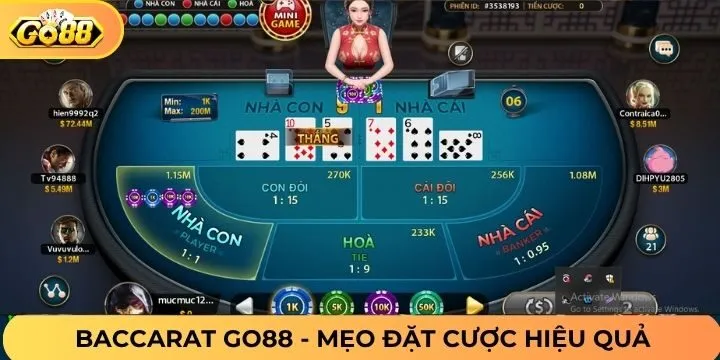 Chiến thuật giúp chinh phục Baccarat Go88 nhanh chóng