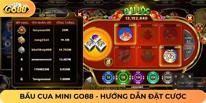 Cách chơi, quy luật của bầu cua mini Go88 chi tiết nhất