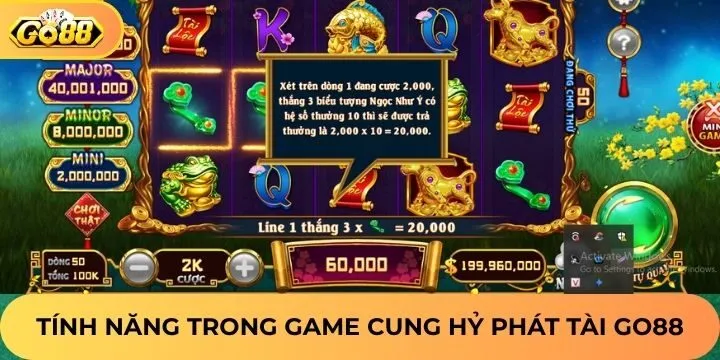 Những tính năng trong cung hỷ phát tài Go88