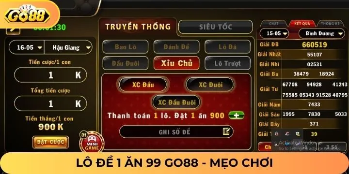 Bật mí 3 mẹo đánh lô đề 1 ăn 99 Go88 siêu hay