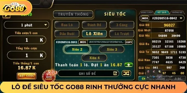 Lô Đề Siêu Tốc Go88 chơi nhanh thắng lớn