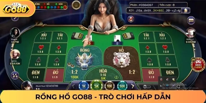 Rồng Hổ Go88 thu hút nhiều người tham gia trực tuyến hiện nay