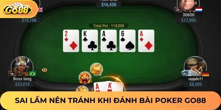 4 lỗi cần tránh khi chơi game Poker Go88