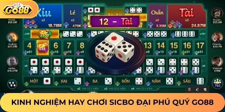 Top cách đặt cược hay Sicbo Đại Phú Qúy Go88 hiệu quả cao