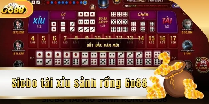 Sicbo tài xỉu sảnh rồng Go88 - 3 mẹo cược dễ trúng giải lớn 