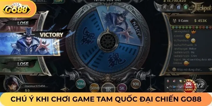 Lưu ý cần nhớ khi chơi tam quốc đại chiến Go88